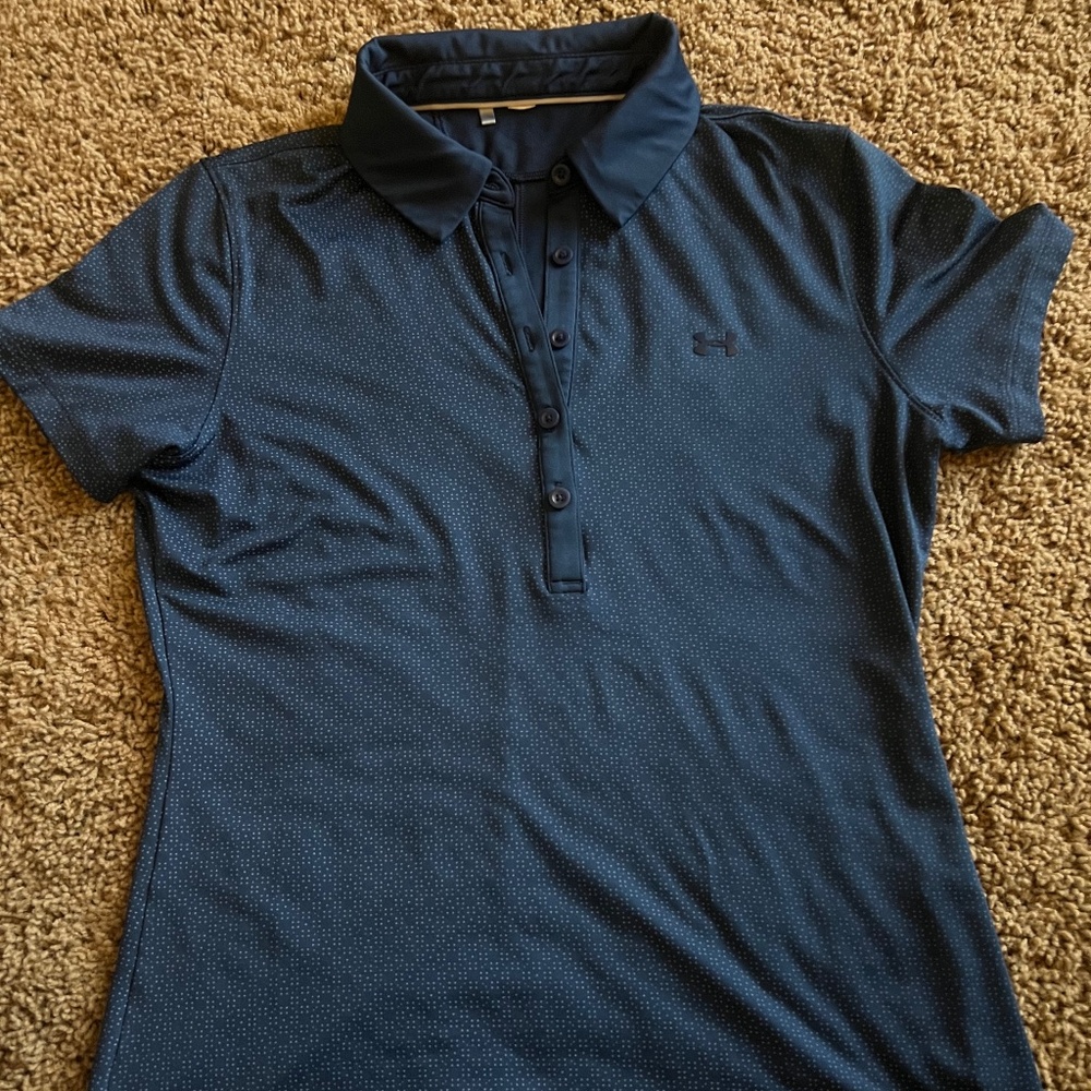 Women’s UnderArmour fitted polo, Navy